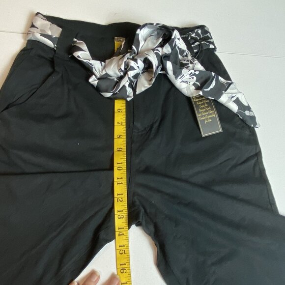 DG2 by Diane Gilman Cabana Knit Twill Wide-Leg Crop Pant Black Sz 8 NWT - Picture 8 of 8